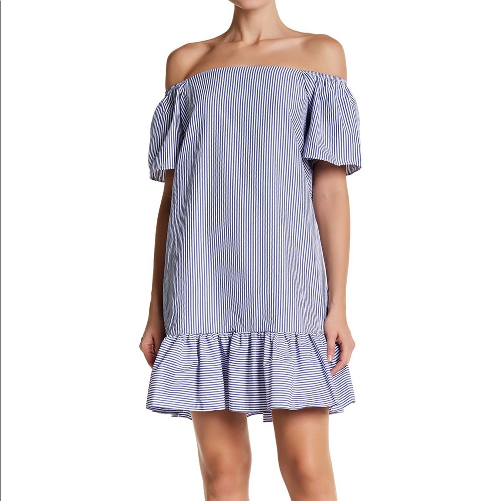 Love ady striped off the shoulder dress